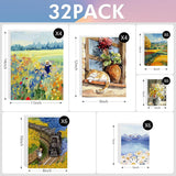 Canvas Boards For Painting 32 Pack Art Supplies Paint Canvas 3X5, 4X6, 5X7, 8X10, 9X12, 11X14 Blank Large Canvases For Painting-Cotton Primed Canvas Panels For Acrylic, Oil, Gouache & Tempera.