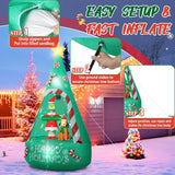 Christmas Green Big Monster Inflatable Decorations, 6Ft Light Up Christmas Inflatable Tree Outdoor Decorate Build-In 5 L