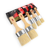 Chalk Paint Brush Set For Furniture – 5Pc Natural Bristle, 3 Small And 2 Large Wax Brushes (2.5"), Perfect For Painting, Stenciling, And Waxing, Compatible With Chalk Paint And Furniture Wax