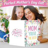 Large Happy Mother'S Day Greeting Card With Envelope 22 X 14 Inch, Huge Card Good Luck Gift Office For Mom, Giant Jumbo Guest Book, Signature Card Happy Mother Party Supplies Floral