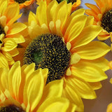 12Pcs Large Artificial Sunflower Heads 6.2'' Yellow Sunflower Artificial Flowers For Home Decoration, Wedding Decor, Birthday Party Decor, Garden Craft Art Decor, Decoration