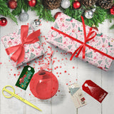 Giolainy Pink Christmas Wrapping Paper For Girls Women Kids - Holiday Gift Wrap With Ornaments, Xmas Trees, Berries & Wreaths Designs - 4 Sheets (28 X 40 Inches), Easy To Store