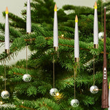 Christmas Tree Candles With Crystal Ball, Window Candle With Timer Of Wand Remote, Battery Operated Flameless Taper Candles, Flickering Warm Light, Xmas Home Ornaments, Wedding Party Décor