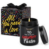 Scented Candle For Dad - Father'S Day Gifts - Perfect Home Décor Gift Elegant Gift For Dad From Daughter Son Kids - 8.4Oz Candle Jars - Teak Mahogany