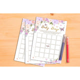 Baby Shower Games For Girls, Purple Butterfly Bingo Game For Baby Shower, Purple Floral Gender Reveal Parties Decorations, 5" X 7" Double-Sided Cards(30 Games)-A03