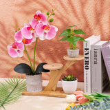 16.5 Inch Pink Fake Orchids Flowers In Pot Artificial Orchid Flowers Potted Plant Phaleanopsis Bonsia Faux Flower Decoration For Home Table Office Arrangement Centerpiece Living Room Decor