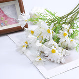Daisy Flowers Artificial, 6 Bundles 21” White Artificial Daisy Flowers With Stems And Leaves Faux Greenery Shrubs Plants Arrangements For Home Garden Vase Decor