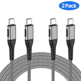 2 Pack 10FT USB C to USB C Fast Charging Cable 100W Type C Charger for iPhone 17 16 15 MacBook Samsung