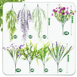 58 Pcs Outdoor Plastic Flowers Bulks Artificial Plants Uv Resistant Faux Plants Boxwood Stems Fake Shrubs Hanging Flower For Indoor Home Patio Decoration