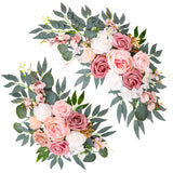 Wedding Arch Decorations 2 Pack - Reusable Artificial Hanging Flowers Floral Swag Greenery Garland For Wedding Welcome Sign Backdrop Bridal Ceremony Reception Backdrop Decoration, Baby Shower