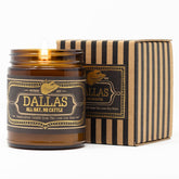 Scented Texas Candle, Dallas - Scents Of Fig, Leather, Bourbon - 9Oz Jar - 40 Hour Burn Time