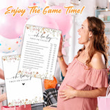 Baby Shower Game Cards, Oh Baby! Ture Or False Game Cards, Spring Flower, 30 Double-Sided Game Cards & 1 Answer Cards, Baby Announcement, Gender Reveal Party Favor, Activity & Supplies - G04