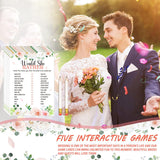 220 Pcs Floral Bridal Shower Game Set For 40 Guests Wedding Games Cards And Pencils Floral Bridal Supplies 5 Activity Accessories Gifts For Bride Groom Bachelorette Wedding Party Favors
