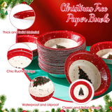60 Pcs 16 Oz Christmas Paper Bowls Bulk 7 Inch Disposable Christmas Tree Serving Bowls For Hot And Cold Soup Ice Cream Salad Snack Holiday Winter Birthday Party Catering Events