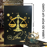 5"X7" Libra Birthday 3D Pop-Up Card – Celestial Constellation Horoscope Design – Mysterious Zodiac Gift For September 23Rd To October 22Nd Birthdays, Astrology Lovers, And Family