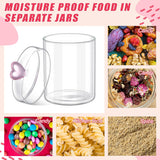 2 Pack Valentine'S Day Glass Cookie Jars Candy Jars With Heart Lids 30 Oz Clear Glass Canisters Cute Food Storage Organizers For Overnight Oats,Kitchen Cookies,Coffee Beans,Dry Goods,Tea