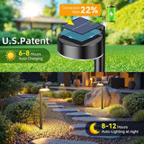 8 Pack Solar Pathway Lights 12 LED Waterproof Modern Garden Walkway Driveway Lights