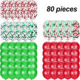 80 Piece Red And Green Confetti Balloons Christmas Party Decorations12 Inch For Christmas Birthday Party Arch Decorations Supplies