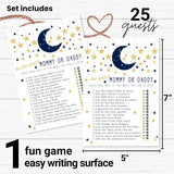 Twinkle Little Star Baby Shower Games For Boys - 25 Guess Who Mommy Or Daddy Game Cards - Fun Guessing Activities For Guests - Gender Neutral Star And Moon Theme