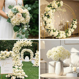 404Pcs Hydrangea Artificial Flowers, Silk Artificial Flowers Heads With Stems, Champagne Lifelike Faux Flowers For Wedding Centerpieces, Arch And Background, Party, Home, Baby Shower Decor