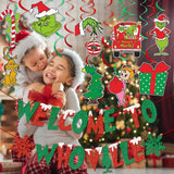 Welcome To Whoville Banner - Christmas Decorations In Green For Party Supplies