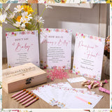 Baby Shower Games 8 Games Floral Theme Baby Shower Bingo, Price Is Right, Guess Who Mommy Or Daddy, Word Scramble Fun And Easy To Play Game Activity For Party Favors