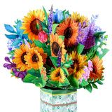 Sunflower Pop Up Cards,Paper Flower Bouquet Greeting Cards With Blank Note Card & Envelope, Ideal Gift For Celebrating Love, Birthday, Anniversary, Special Moments, Valentine'S Day