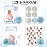 41 Sheet Blue Bow Baby Shower Scratch Off Game, Who Has The Dad-To-Be Scratch Off, 3.5 X 2.1 In Funny Baby Shower Games Ideas For Party Guests - Gender Reveal Party Decor-Mt07