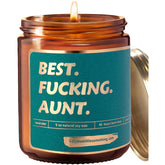 Aunt Birthday Gifts - Funny Lavender Vanilla Candle, 100% Soy Wax - Best Aunt Ever Funny Birthday Gifts From Niece, Nephew, Sister | Cool Auntie Mothers Day Galentines Day Present Ideas