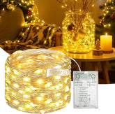 16FT 50 LED Fairy Lights Battery Operated Warm White String Lights with Timer 8 Modes USB Mini Twinkle Lights for Bedroom Wedding Decor