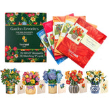 Pop Up Cards, Garden Favorites, 6 Inch Mini Sized Paper Flower Bouquet 3D Popup Greeting Cards, Birthday Card, Thank You Card, Blank Notecards & Envelopes, Pack Of 5