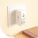 4 in 1 Retractable Wall Charger 35W Fast Travel Charger with Built In USB C and Lightning Cables