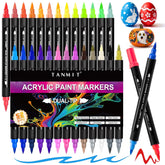 52 Colors Dual Tip Acrylic Paint Pens Markers, Acrylic Paint Pens For Christmas Decorations, Rock Painting, Wood, Canvas, Stone, Glass, Ceramic Surfaces, Pumpkin Painting Kit Diy Crafting (26 Pack)