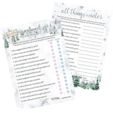 Baby It'S Cold Outside Winter Baby Shower Games - All Things Winter And Mommy Or Daddy (2 Game Party Bundle) - 20 Cards For Guests