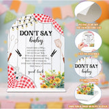 Baby Shower Games - Bbq Don'T Say Baby Clothespin Game, 1 Arch Acrylic Sign And 50 Mini Clothespins, Gender Reveal Game, Backyard Baby Shower Decoration Supplies (Gxb06)