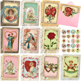 Vintage Valentines Day Cards 20Pack Retro Happy Valentine’S Day Greeting Card Assorted Blank Notes Cards With Envelopes