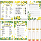 145 Pieces Lemon Bridal Shower Game Bridal Shower Favors Wedding Shower Games Set Include Wedding Games Cards And Pencils For Bride Groom Bachelorette Party Wedding Shower Party Favor