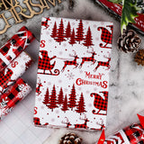 Red Wrapping Paper Roll - Mini Roll - 17 Inch X 120 Inch Per Roll - 3 Different Design Snowflake,Reindeer,Christmas Tree For Christmas Holiday(42.5Sq.Ft.Ttl)