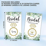 Bridal Shower Scratch Off Game Cards, Neutral Greenery Bridal Raffle Lottery Tickets, Eucalyptus Scratch Off Game For Wedding, Engagement/Bachelorette Party Supplies Decorations (50 Pack)-08