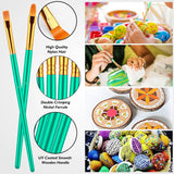Paint Brushes Set, 20 Pcs Paint Brushes For Acrylic Painting, Oil Watercolor Acrylic Paint Brush, Artist Paintbrushes For Body Face Rock Canvas, Kids Adult Drawing Arts Crafts Supplies, Green