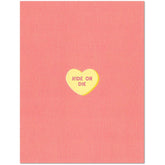 Ride Or Die Conversation Heart Millennial Valentine'S Day Card (4.25" X 5.5") By