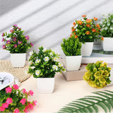 16 Pcs Small Fake Plants Artificial Potted Plants Faux House Plant Mini Pot Plastic Flowers For Indoor Outdoor Home Kitchen Office Desktop Wedding Decor