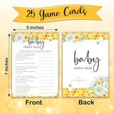 Bee Baby Shower Games, Summer Daisy Baby Family Feud Game, Bumble Bee Gender Neutral Party Supplies & Favor, 5X7 In & Set Of 25-A06