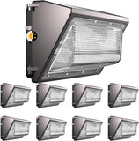 8 Pack 150W LED Wall Pack Lights 22500LM Outdoor Commercial Lighting with Dusk to Dawn Sensor IP65 Waterproof