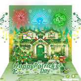 St Patricks Day Card, Firework Light And Music For Happy St Patricks Day Pop Up Card, Saint Patricks Day Greeting Cards With Envelope, Funny St Patrick'S Day Card For Family, Friend, Kids