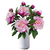 Purple Pink Peonies Artificial Flowers,5 Pcs Fake Silk Peonies With Stems Real Look,Peony Bush For Home Decor (5, Purple Pink)