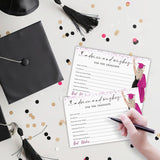 2025 Graduation Advice Card - Blessings And Advice For Girl Graduates, 30 Pink Modern-Style Fill-In Suggestion Cards?With Envelopes?, Graduation Party Decorations? Activity Supplies & Favors - A05