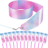 14Pcs Sparkling Dance Ribbon For Kids Girls Princess Mermaid Ballet Ballerina Gymnastics Birthday Party Favors Decorations, Kids Twirling Streamer Ribbon Dancer Wands For Outdoor Toys