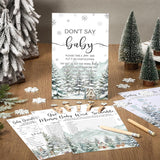 321 Pcs Winter Baby It'S Cold Outside Baby Shower Games Supplies, 5 Sets (50 Cards Each) Activities Cards With 20 Pencils 1 Don'T Say The Words Sign 50 Clothespin