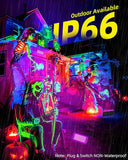 4 Pack 50W LED Black Light Flood Light IP66 Waterproof Outdoor UV Spotlight for Glow Party Halloween Body Paint Decor